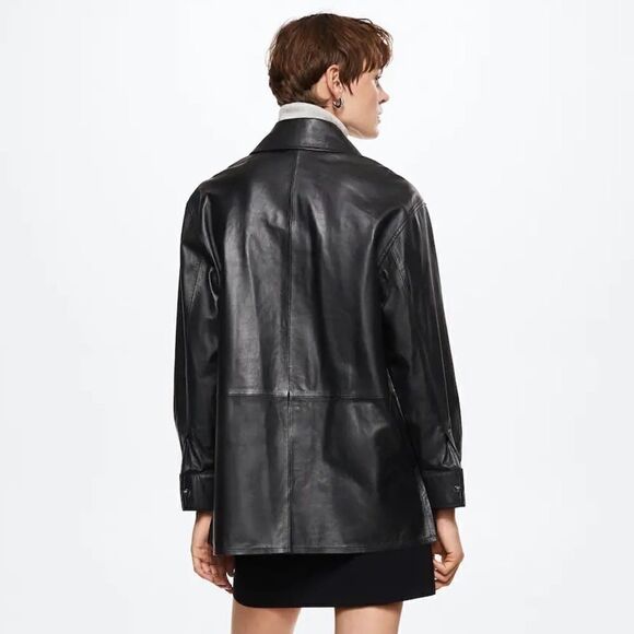 Genuine Leather Mango Overshirt New - Picture 4 of 6